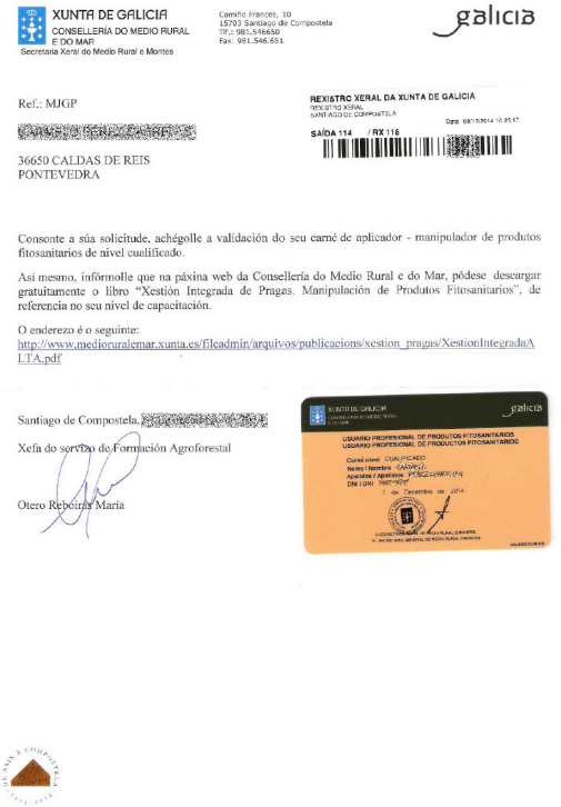 certificado carné cualificado Xunta